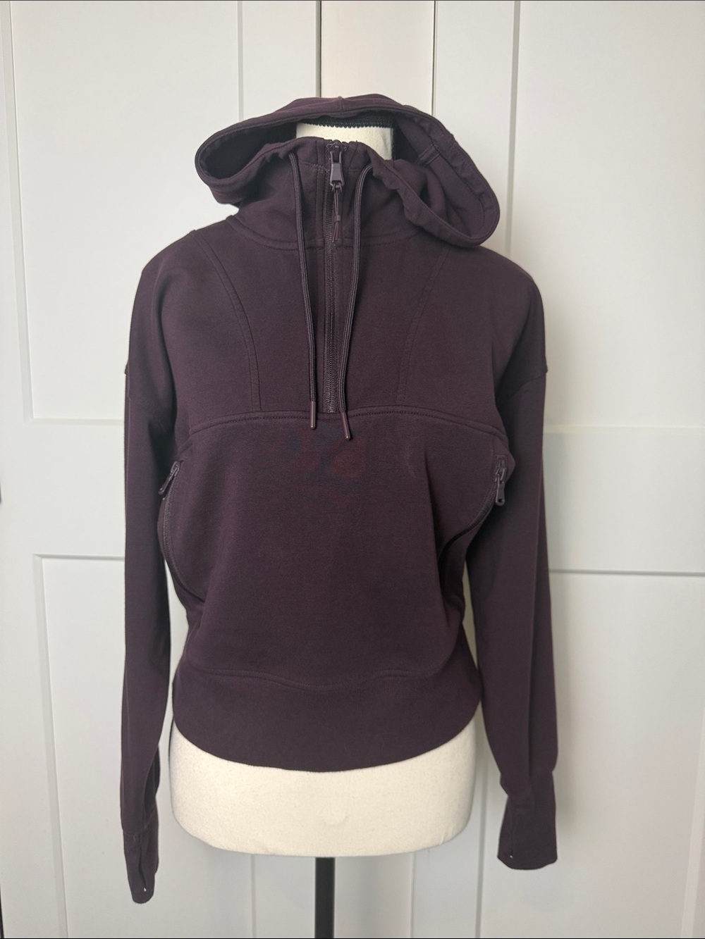 Old Navy Active Dynamic Fleece Small dark purple quarter zip with pockets